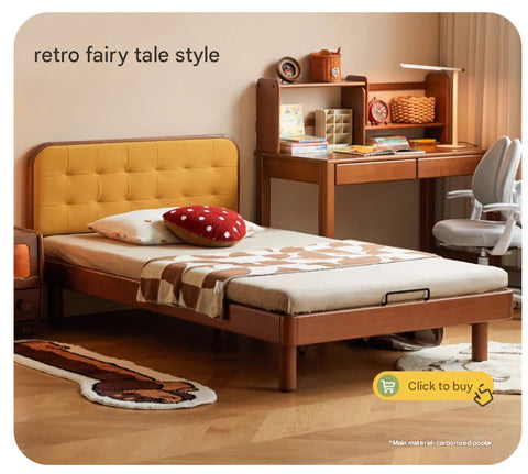 Rubberwood, Beech Solid Wood Children's Soft Bed