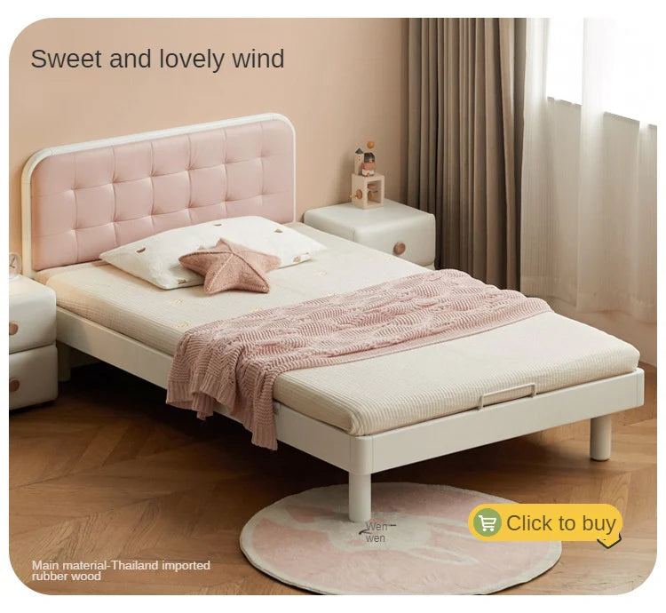 Rubberwood, Beech Solid Wood Children's Soft Bed