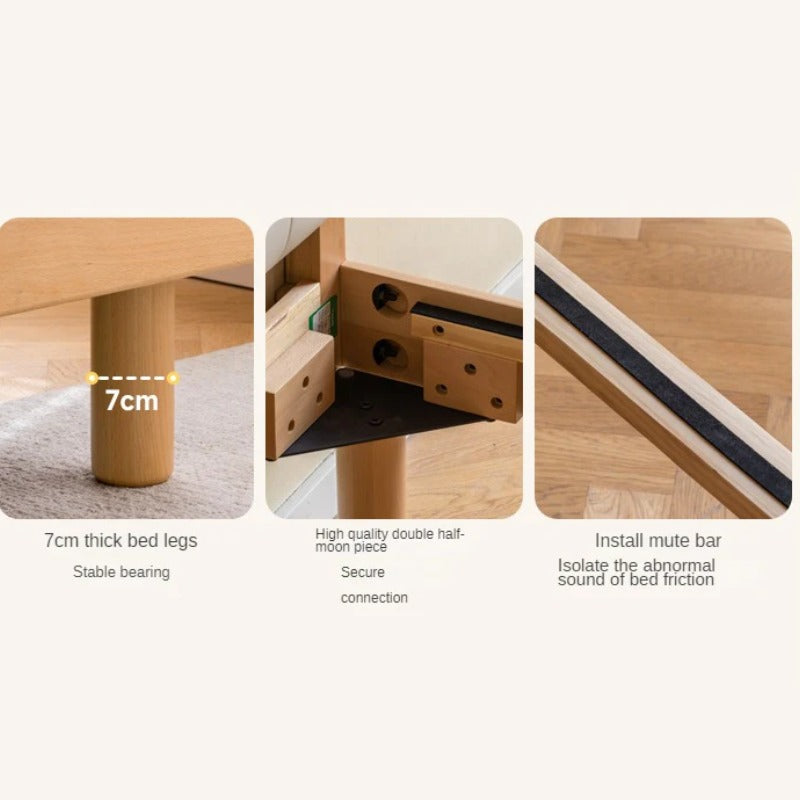 Rubberwood, Beech Solid Wood Children's Soft Bed