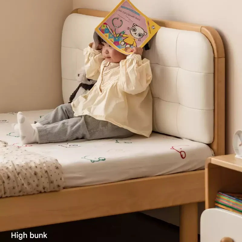 Rubberwood, Beech Solid Wood Children's Soft Bed