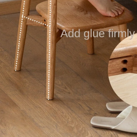 Oak Solid Wood Children's Small Chair Natural Finish Backrest Leisure & Baby Stool