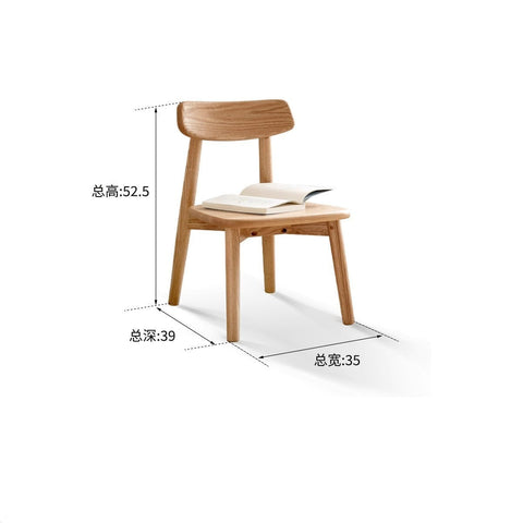 Oak Solid Wood Children's Small Chair Natural Finish Backrest Leisure & Baby Stool