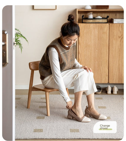 Oak Solid Wood Children's Small Chair Natural Finish Backrest Leisure & Baby Stool