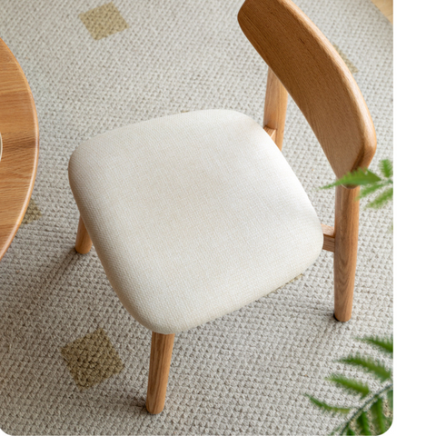 Oak Solid Wood Children's Small Chair Natural Finish Backrest Leisure & Baby Stool