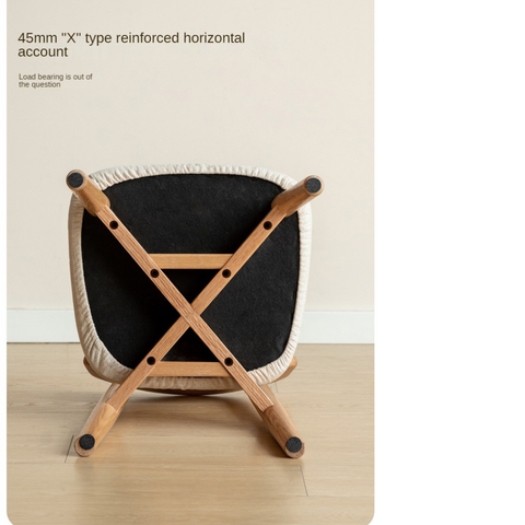 Oak Solid Wood Children's Small Chair Natural Finish Backrest Leisure & Baby Stool