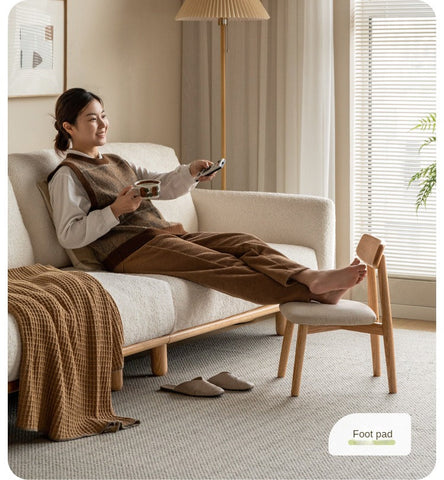 Oak Solid Wood Children's Small Chair Natural Finish Backrest Leisure & Baby Stool