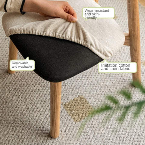 Oak Solid Wood Children's Small Chair Natural Finish Backrest Leisure & Baby Stool