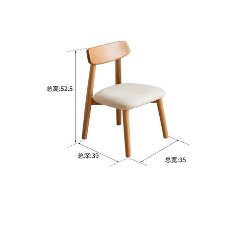 Oak Solid Wood Children's Small Chair Natural Finish Backrest Leisure & Baby Stool