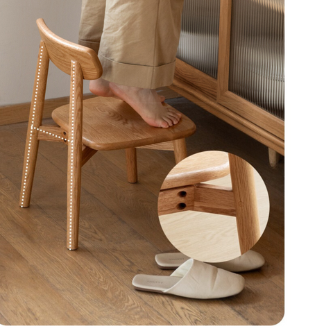 Oak Solid Wood Children's Small Chair Natural Finish Backrest Leisure & Baby Stool