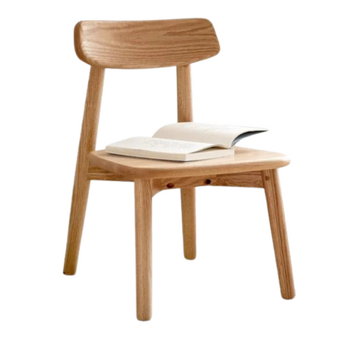 Oak Solid Wood Children's Small Chair Natural Finish Backrest Leisure & Baby Stool