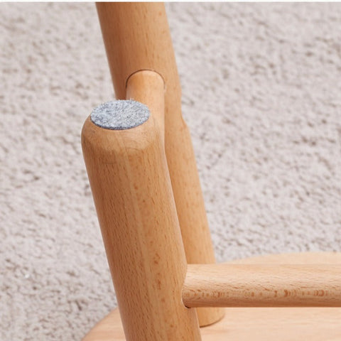 Oak & Beech Solid Wood Small Stool Nordic Round Design Natural Colors for Kids & Home