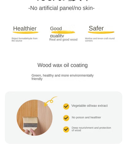 Oak & Beech Solid Wood Small Stool Nordic Round Design Natural Colors for Kids & Home