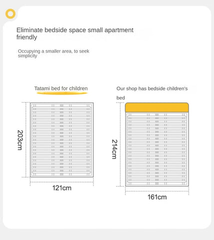 Beech Solid Wood Soft Children's Single Platform Bed, Headboard-Free Bed