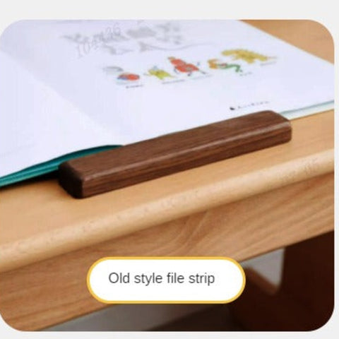 European Beech Solid Wood Adjustable Kids Study Desk Natural Finish Liftable Writing Table