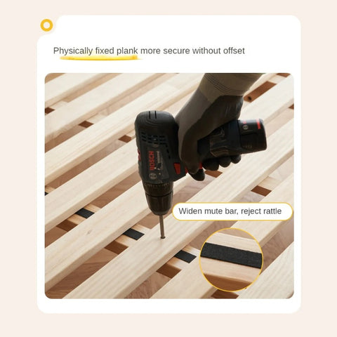 Birch Solid Wood Mother-and-child platform bed, headboard-free bed