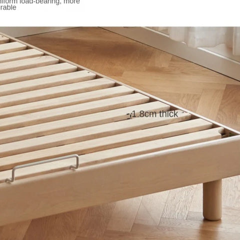 Birch Solid Wood Mother-and-child platform bed, headboard-free bed