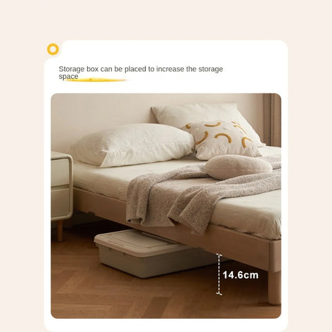 Birch Solid Wood Mother-and-child platform bed, headboard-free bed