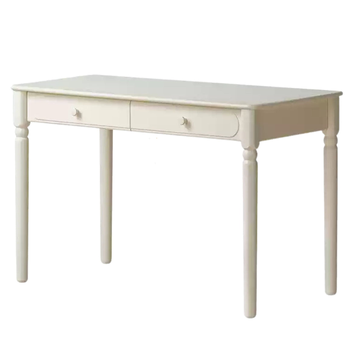 Cream Solid Rubber Wood Kids Study Desk with Storage & Retro Style for Children's Room
