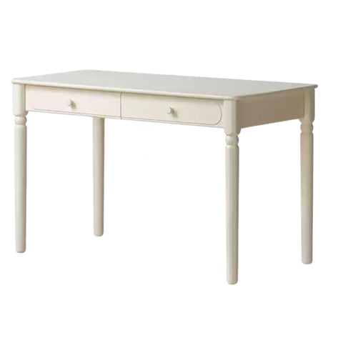 Cream Solid Rubber Wood Kids Study Desk with Storage & Retro Style for Children's Room